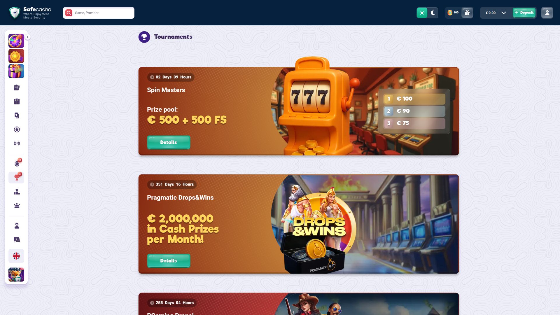 Tornei per desktop di SafeCasino