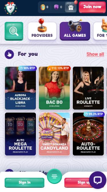 Capture d'écran de la page mobile des jeux en direct de SafeCasino