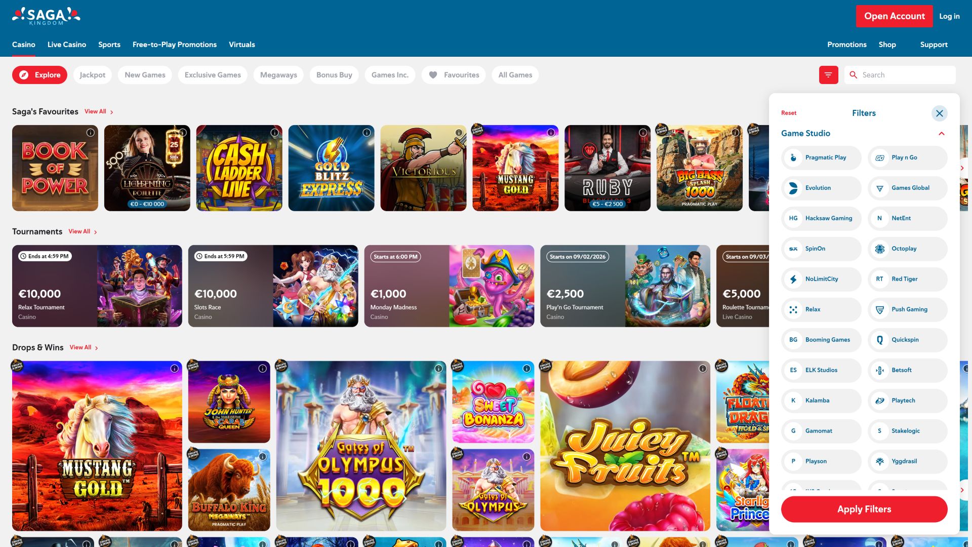 Desarrolladores del juego de escritorio Saga Kingdom Casino