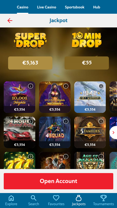 Jackpot mobile du casino Saga Kingdom