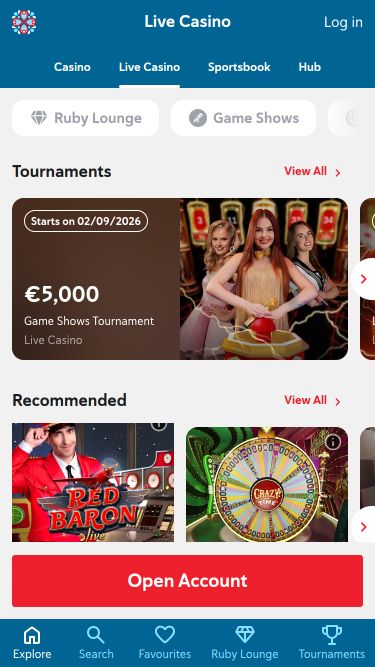 Casino mobile Saga Kingdom avec croupier en direct