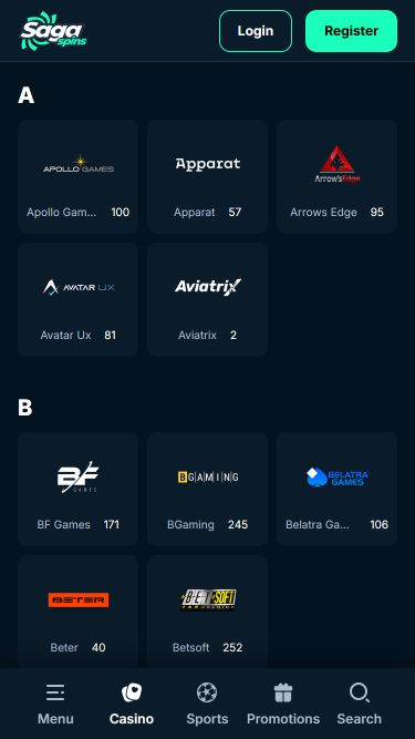 Desarrolladores de juegos de casino SagaSpins