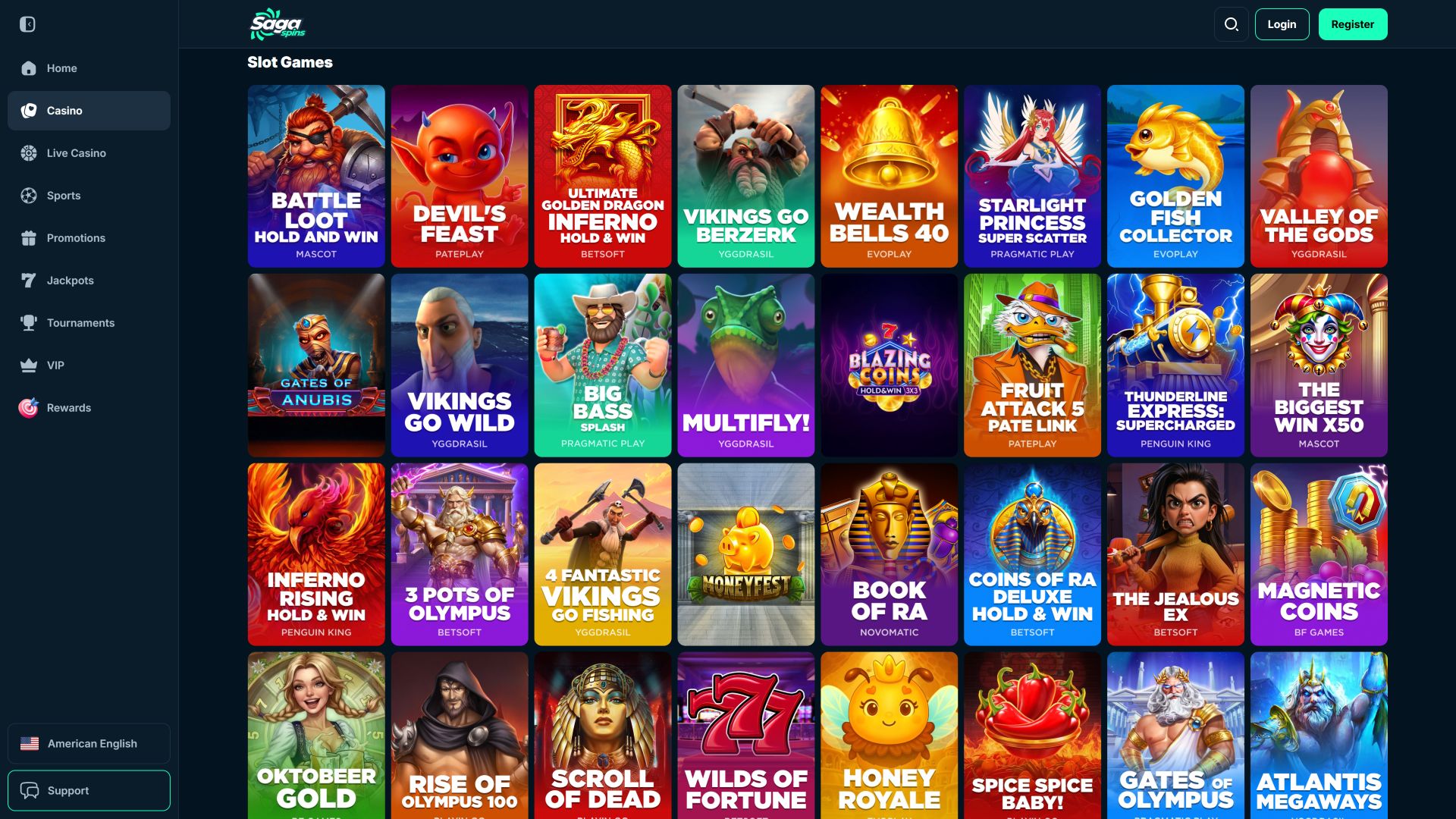 Juegos de casino SagaSpins