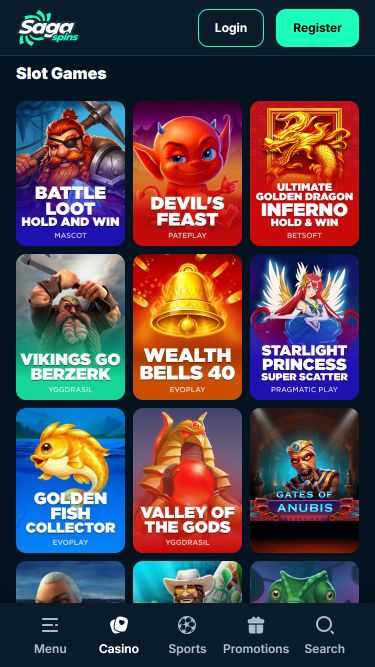 Juegos de casino SagaSpins