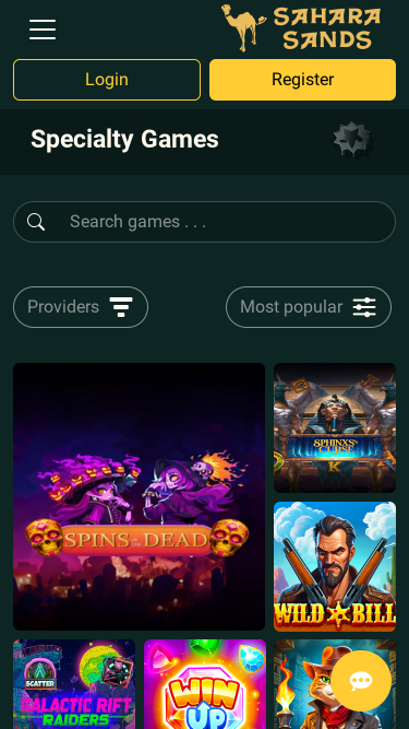 Juegos especiales para móviles del Casino Sahara Sands