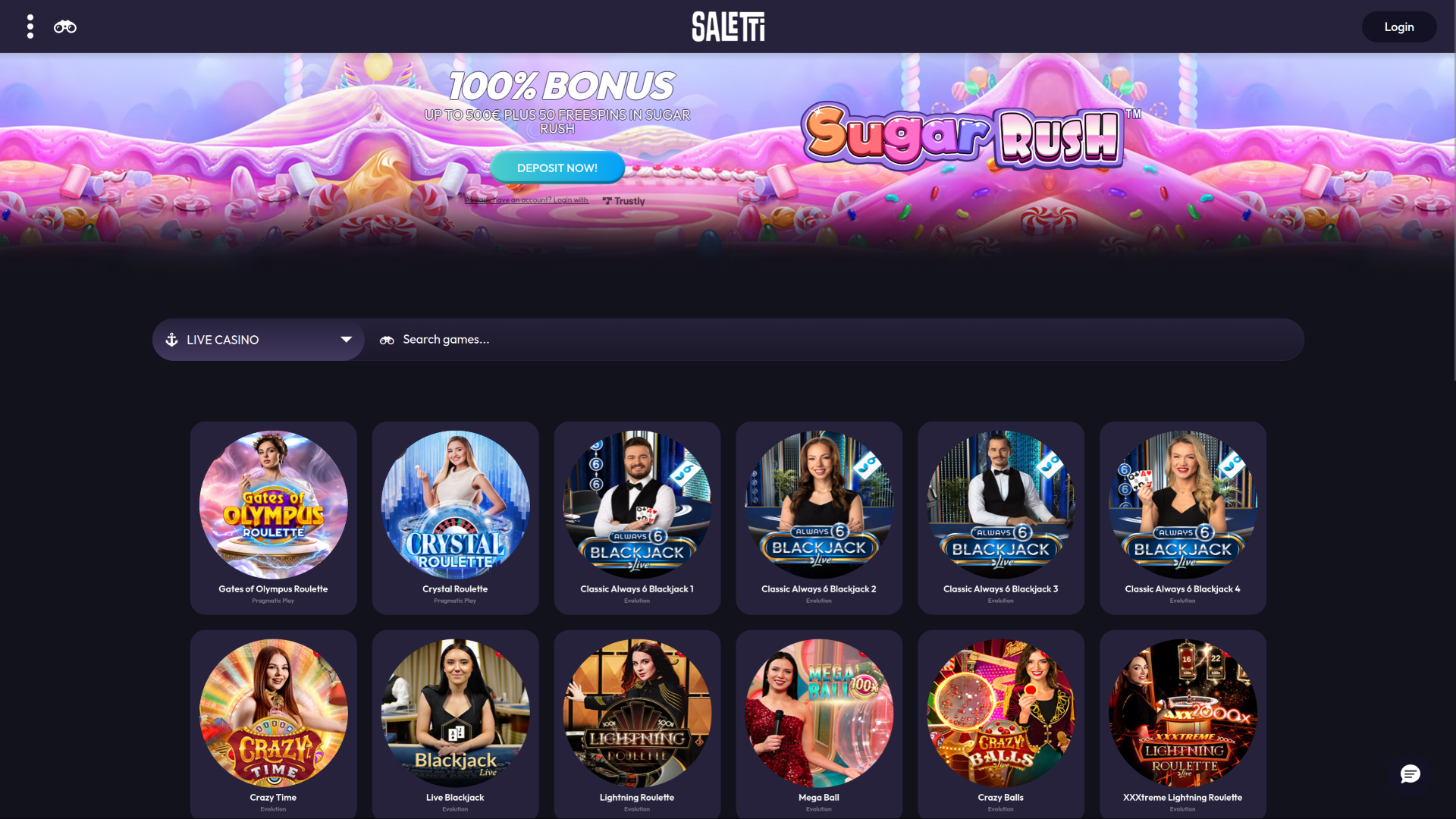 Saletti Casino Desktop Live Dealer