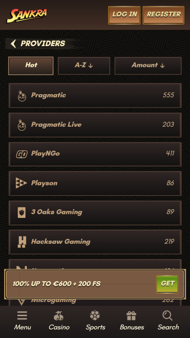 Développeurs de jeux de casino Sankra