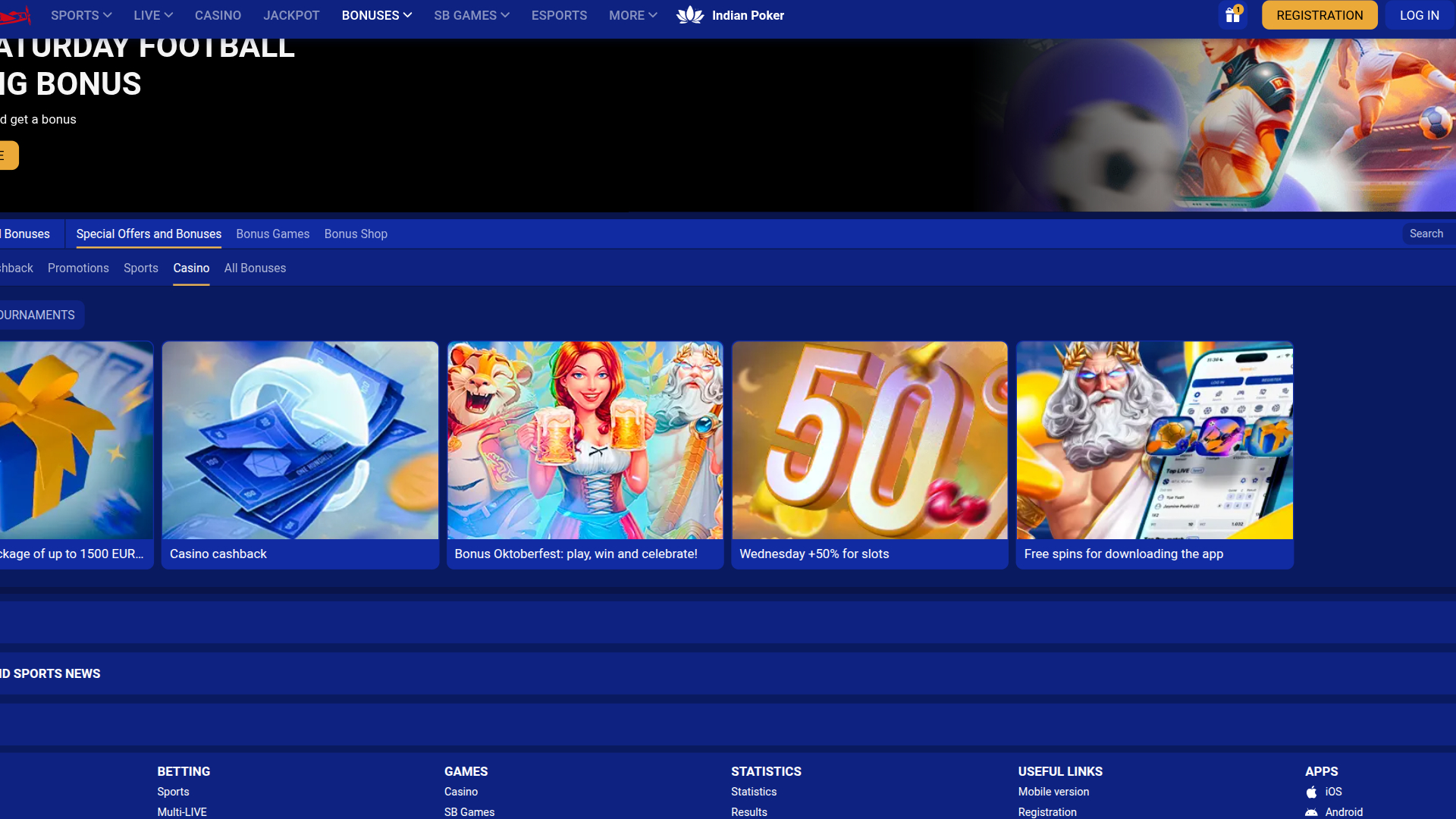 SapphireBet Casino Desktop Promotions