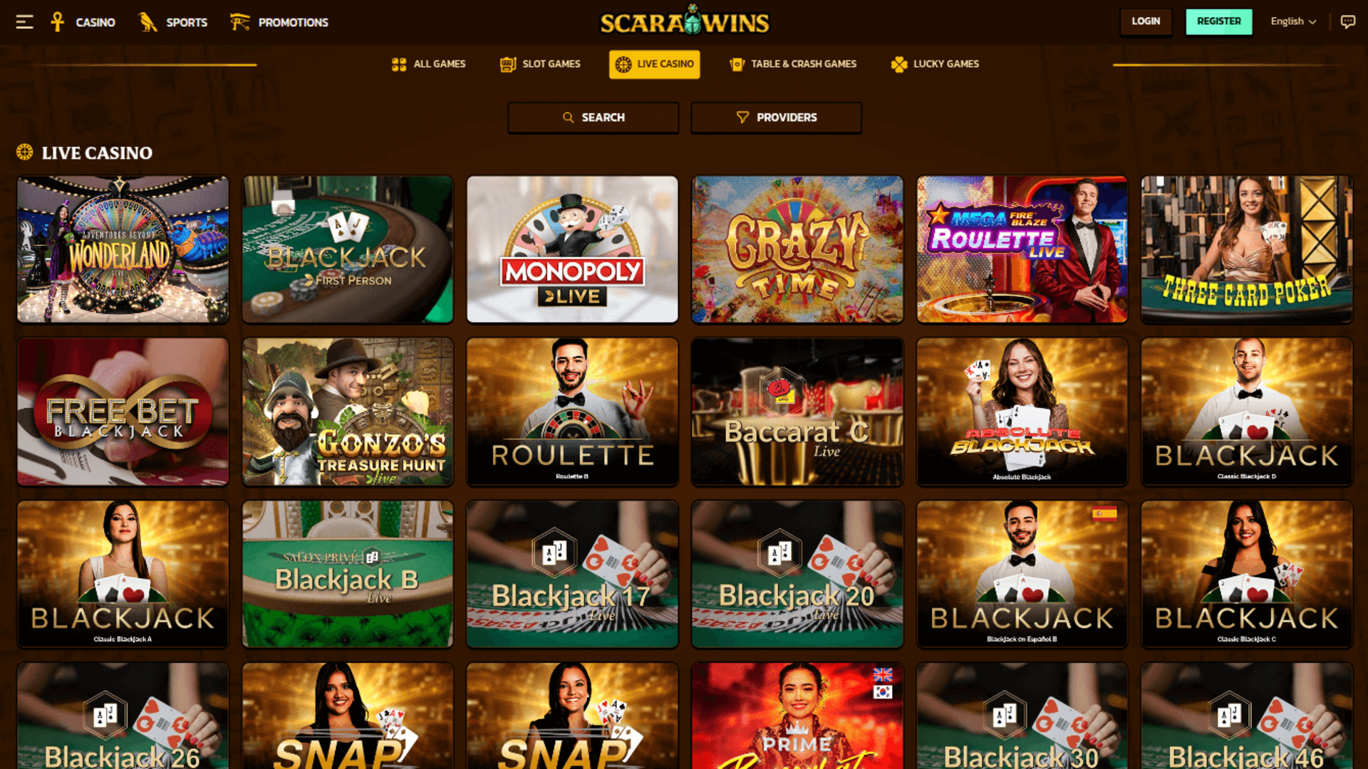 ScaraWins Live Dealer Desktop