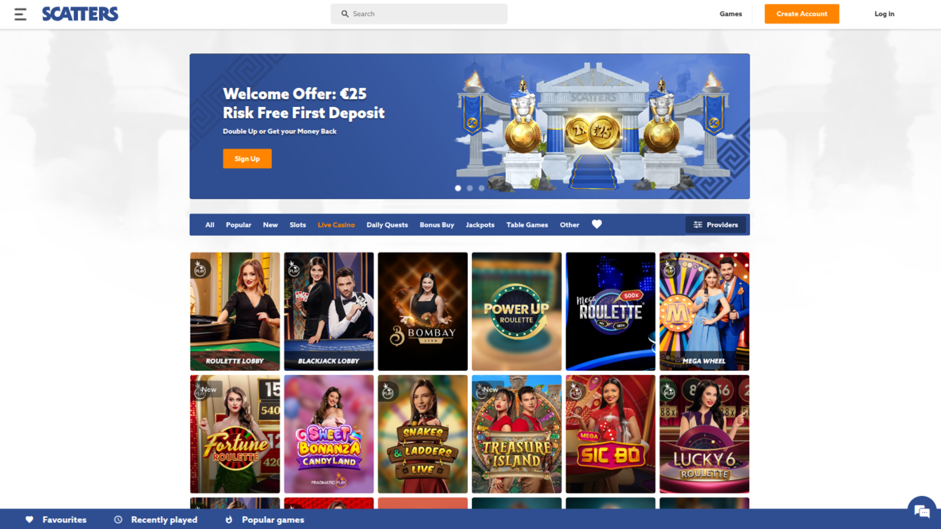 Croupier en direct de bureau de Scatters