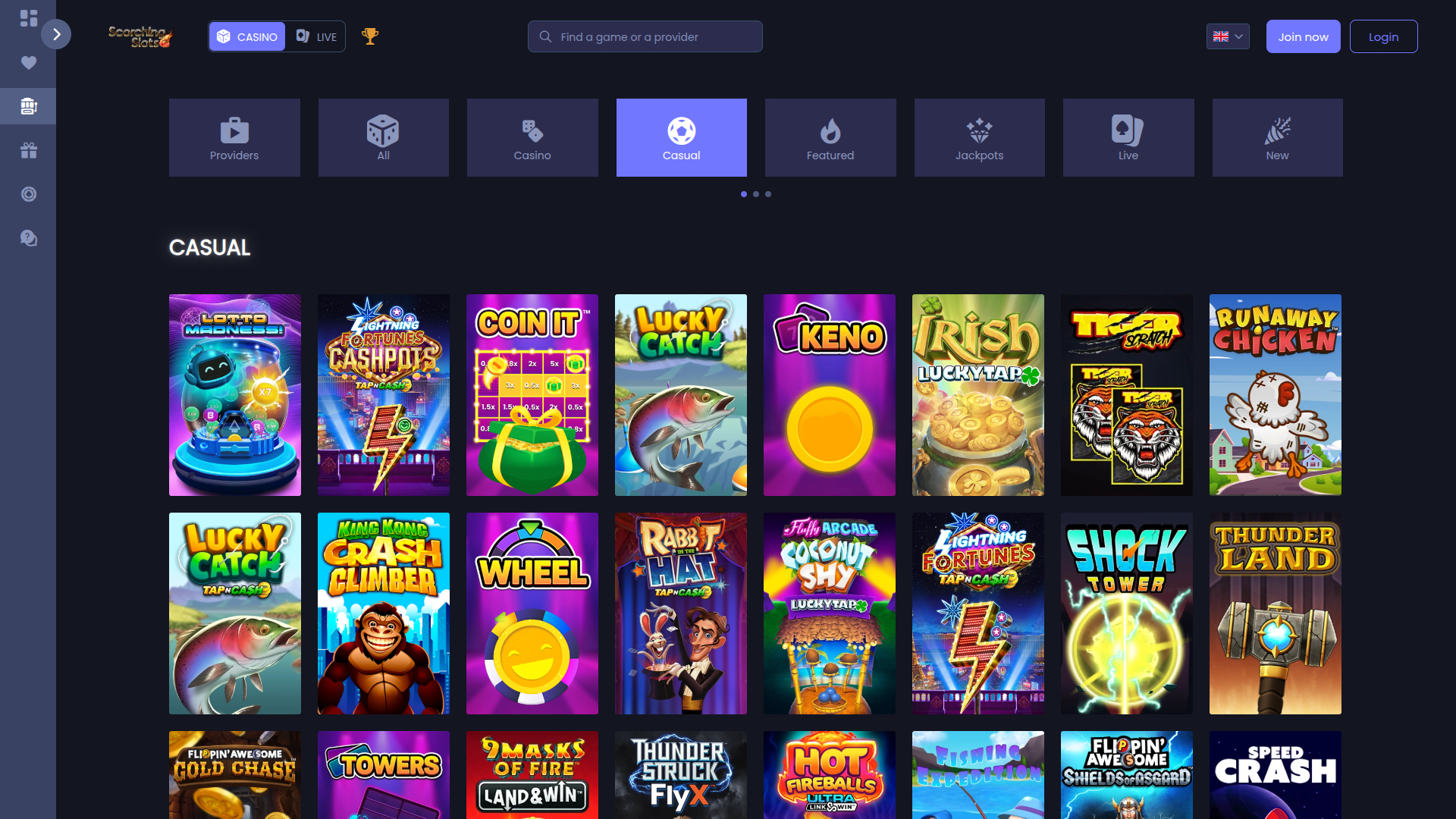 Giochi casuali per desktop di Scorching Slots Casino