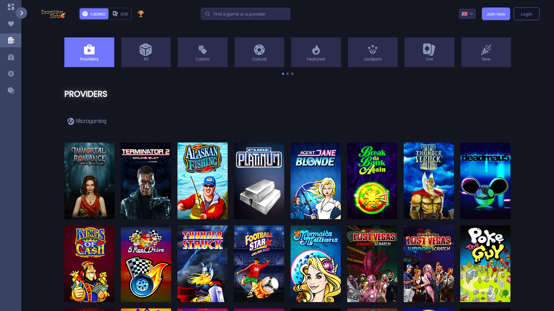 Sviluppatori di giochi desktop di Scorching Slots Casino