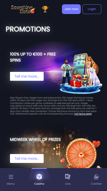 Promozioni per dispositivi mobili del casinò Scorching Slots