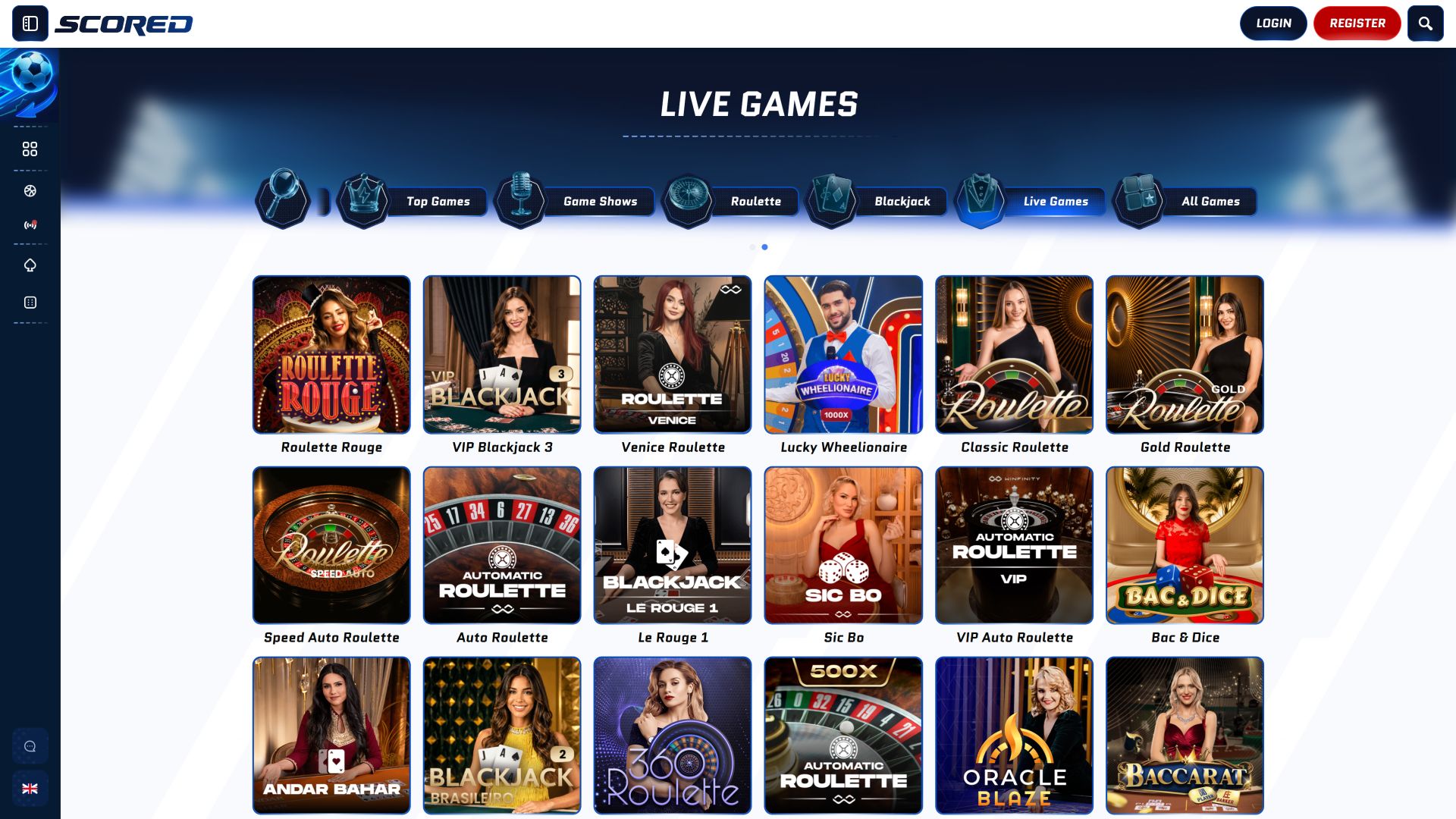 Scored Casino Desktop Live Dealer