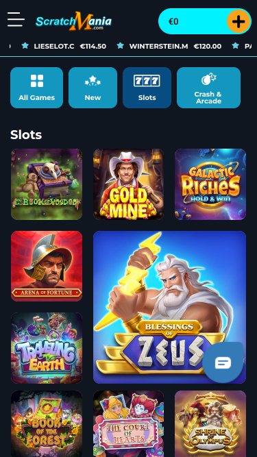 Jeux mobiles de casino ScratchMania