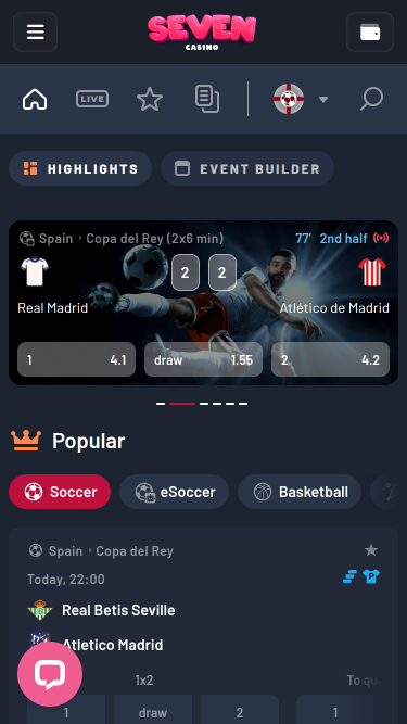 Seven Casino Mobile Sports Betting
