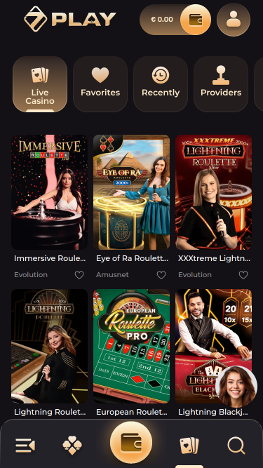 Sevenplay Casino Mobile Live Dealer