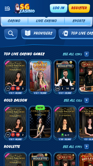 SG Casino Mobile avec croupier en direct