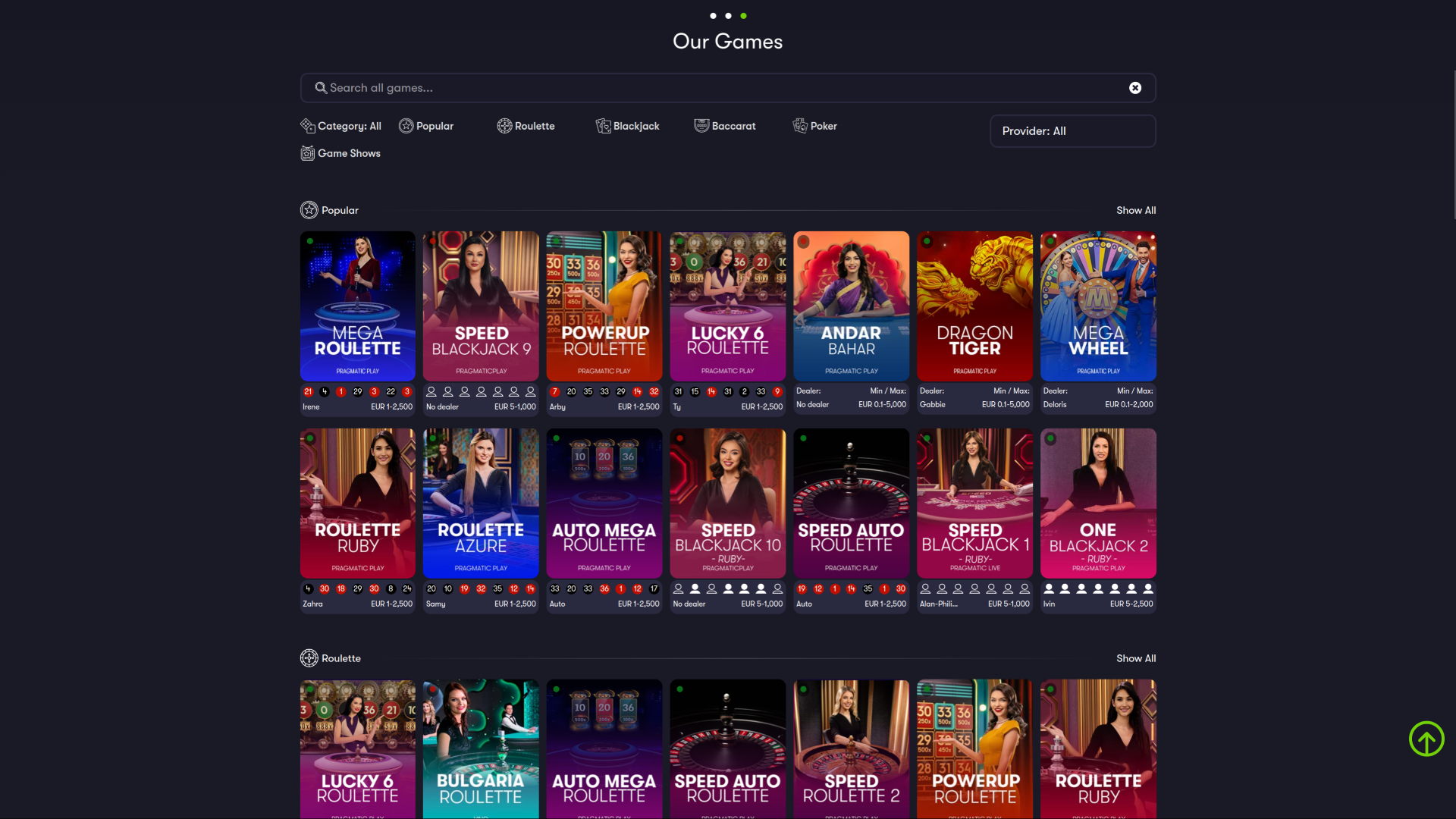 Shangri La Casino en direct sur ordinateur avec croupier en direct