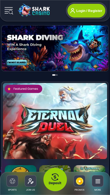 Shark Casino Homepage