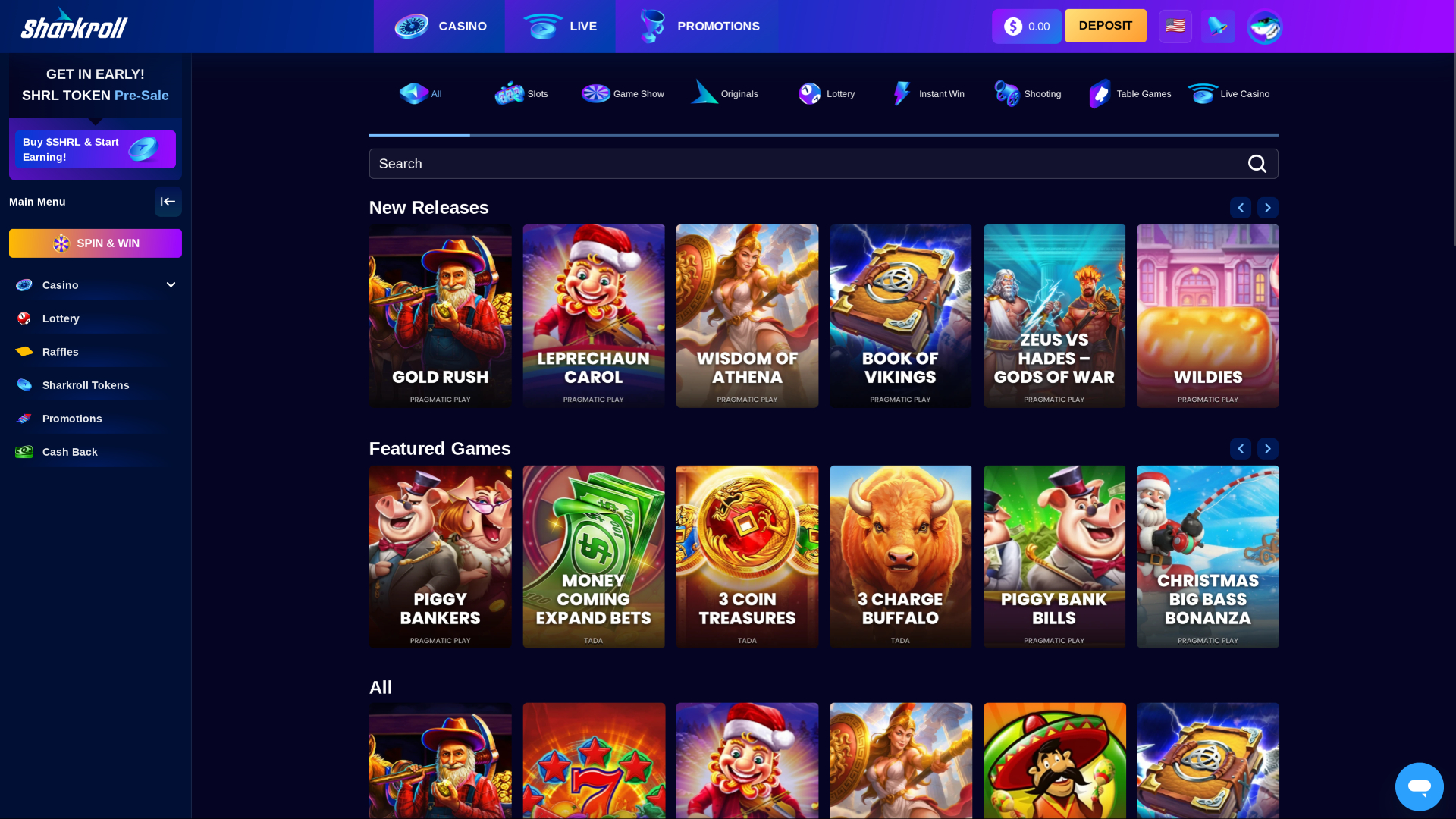 Sharkroll Casino Desktop Games