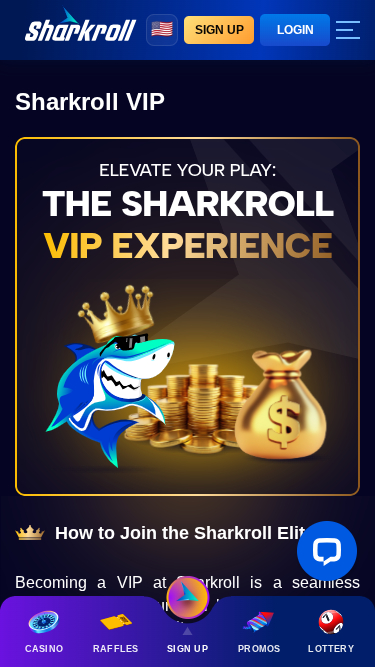 Programma VIP mobile di Sharkroll Casino