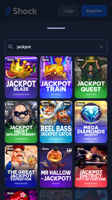 Shock Casino Джекпот Мобильная версия