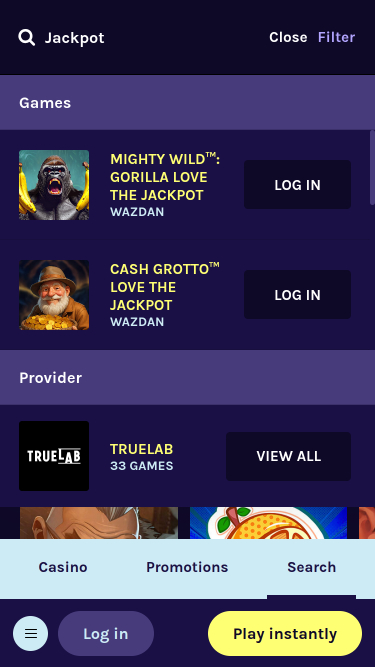 Jackpot mobile di Shock Casino