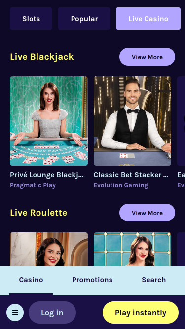 Shock Casino Mobile Croupier dal vivo