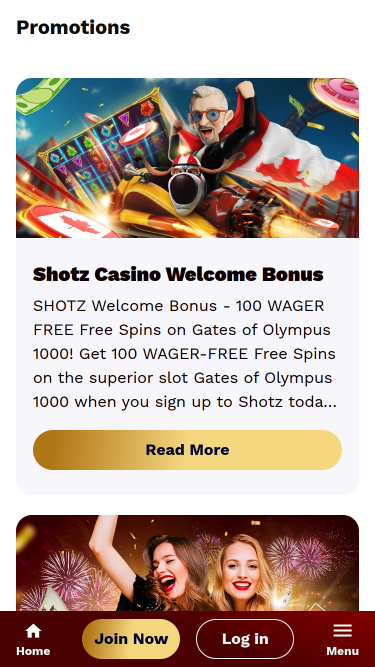 Promotions mobiles du casino Shotz