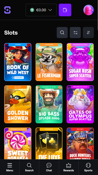 Jeux mobiles Shuffle Casino