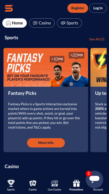 Promotions mobiles du casino SIA