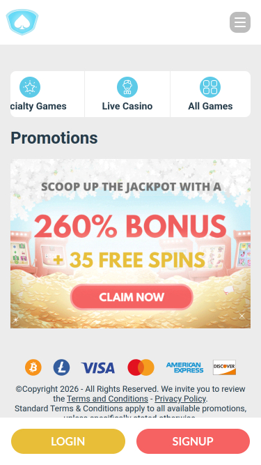 Promozioni per dispositivi mobili di Silver Oak Casino