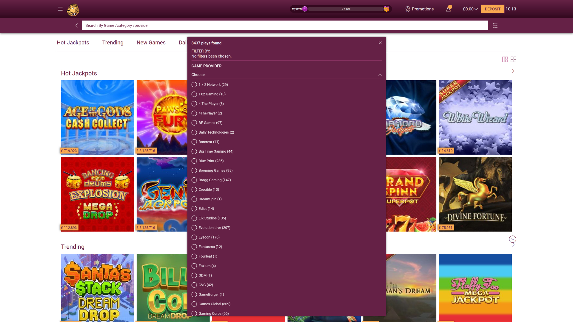 Développeurs de jeux de casino pour ordinateur Simba Games