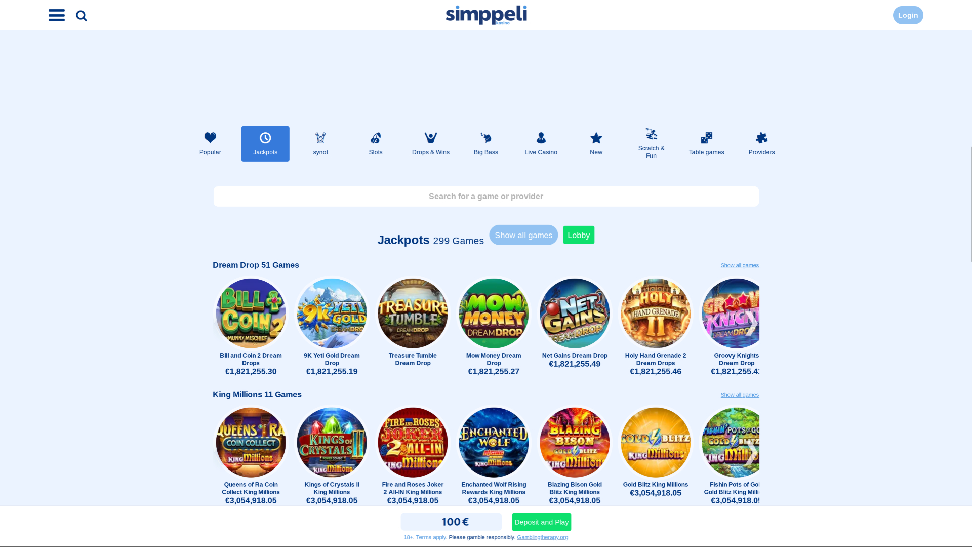 Jackpot desktop del casinò semplice