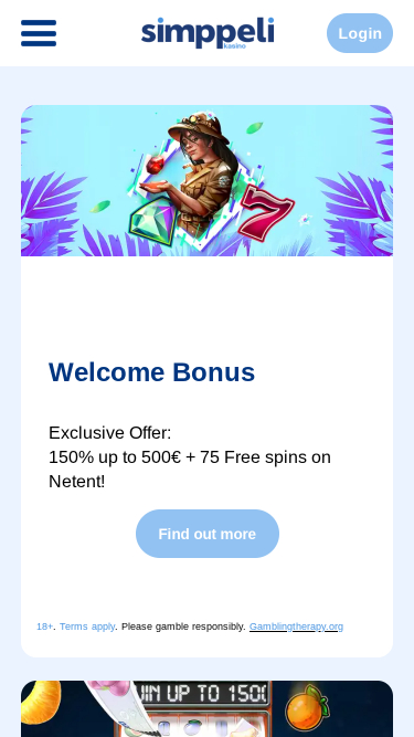 Promozioni mobili del casinò Simppeli