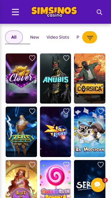 Jeux mobiles de casino Simsinos