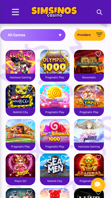 Jeux mobiles de casino Simsinos