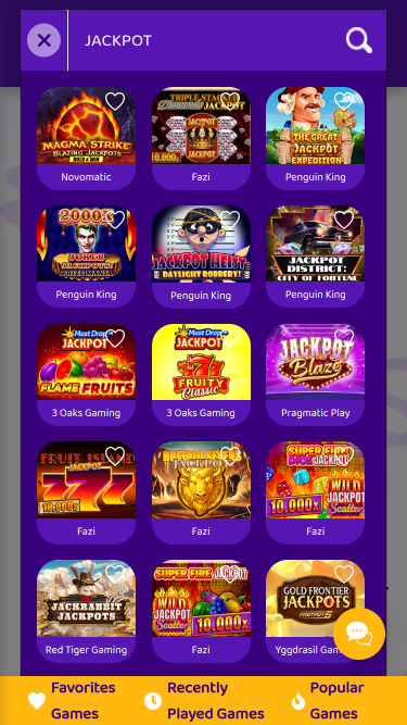 Jackpot mobile du casino Simsinos