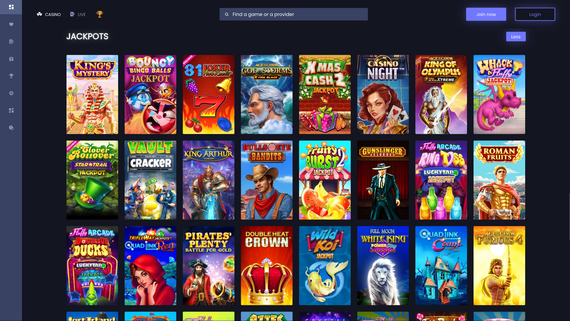 Jackpot sur ordinateur de Sin Spins Casino