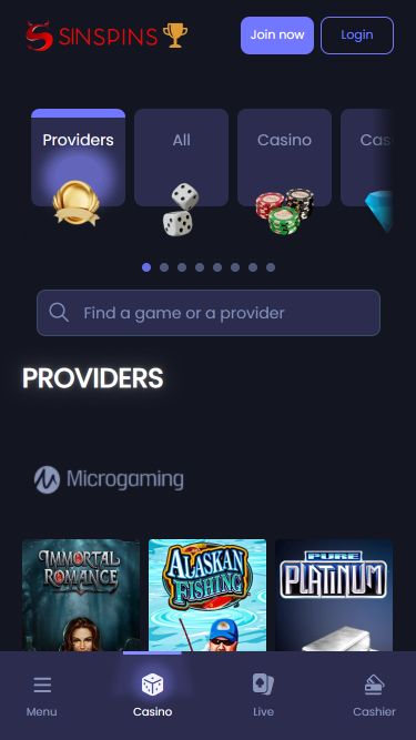 Développeurs du jeu mobile Sin Spins Casino