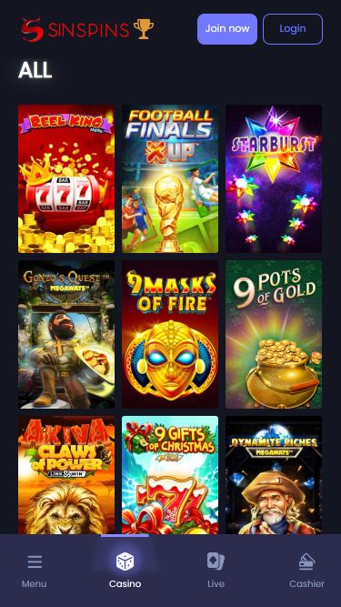 Jeux mobiles de casino Sin Spins
