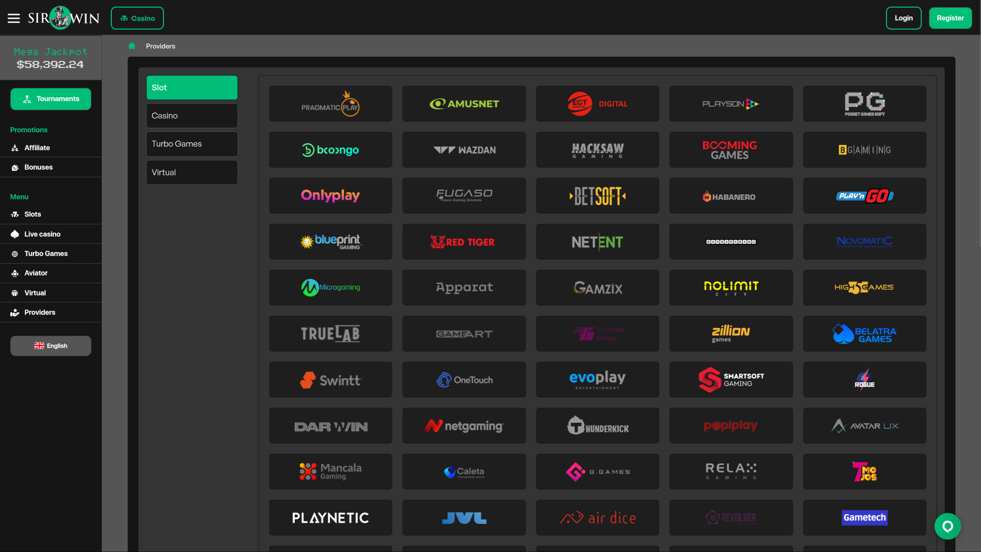 SirWin Casino Desktop-Spielentwickler
