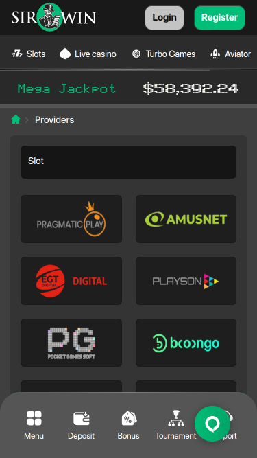 SirWin Casino Mobile-Spielentwickler