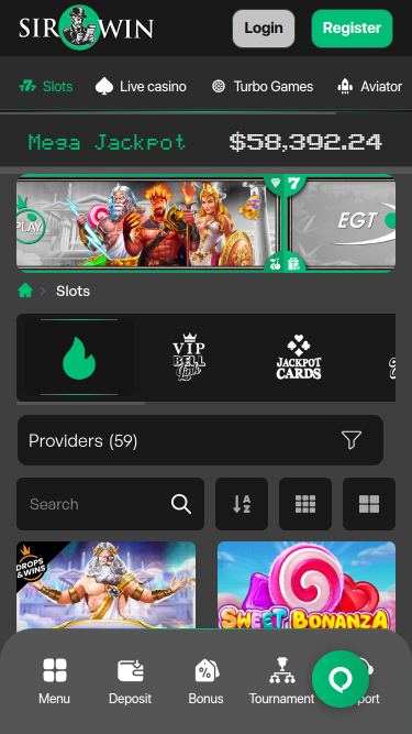 SirWin Casino Mobile-Spiele