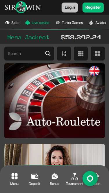 SirWin Casino Mobile Live-Dealer