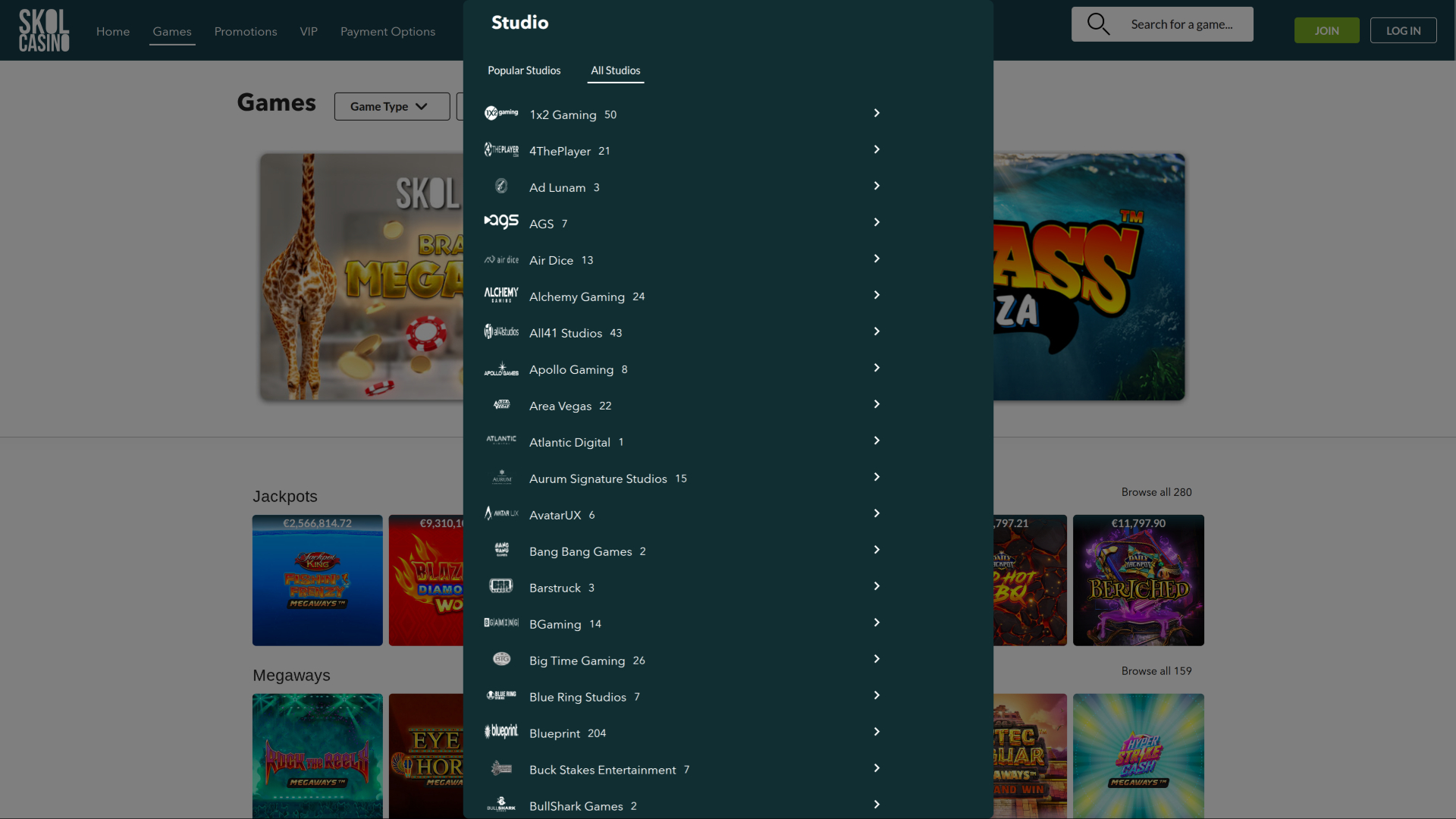 Desarrolladores de juegos de escritorio de SkolCasino