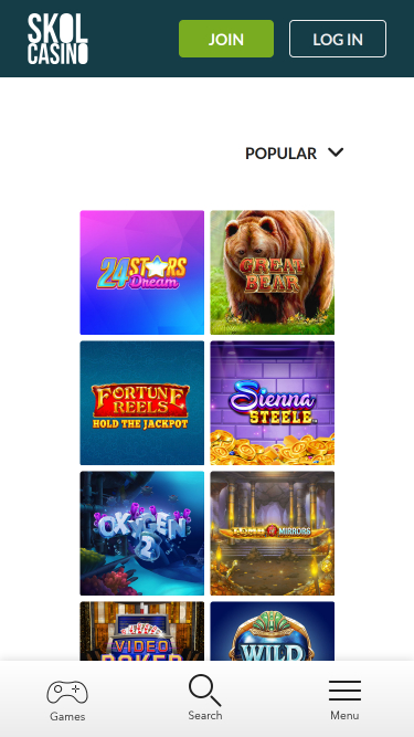 Juegos móviles de SkolCasino