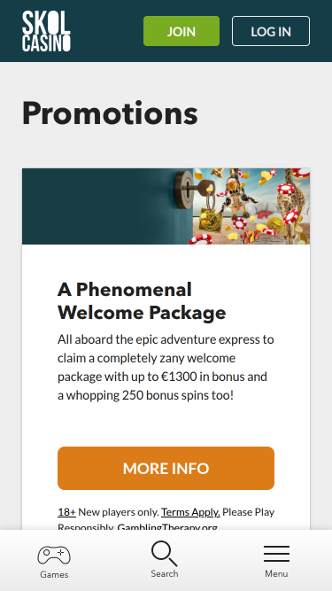 Promociones móviles de SkolCasino