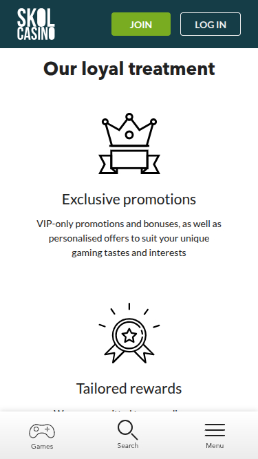 Programa VIP móvil de SkolCasino